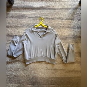Brandy Melville baby blue long sleeve polo
